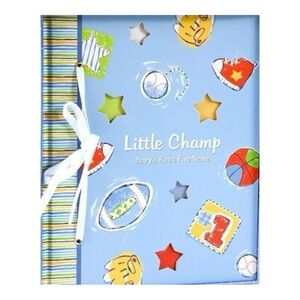 Baby Boy's First Five Years Keepsake Book LITTLE CHAMP Jenny and Jeff Designs